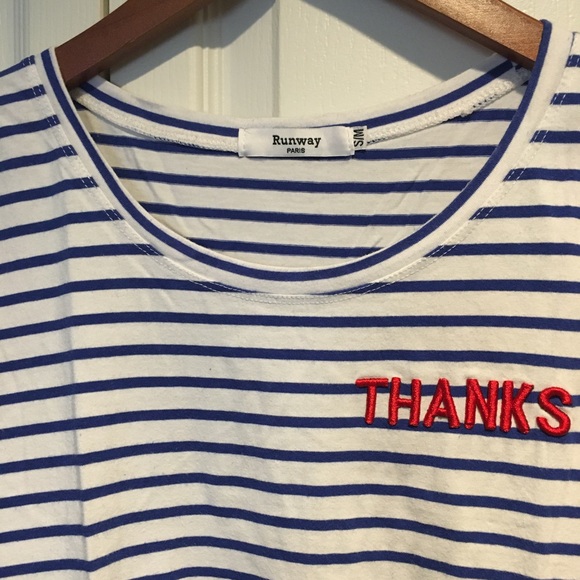 Runway Paris cotton striped T-shirt size S - Picture 4 of 5